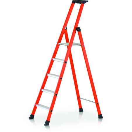 Scala art. 40432 a cavalletto con montanti in vetroresina e gradini in alluminio a 4 gradini