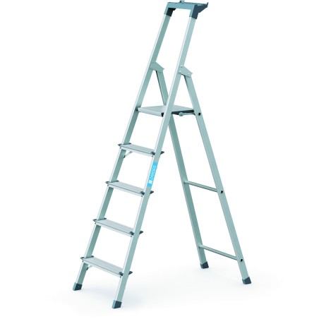 Scala art. 44155 a cavalletto in alluminio a 5 gradini con vaschetta in plastica